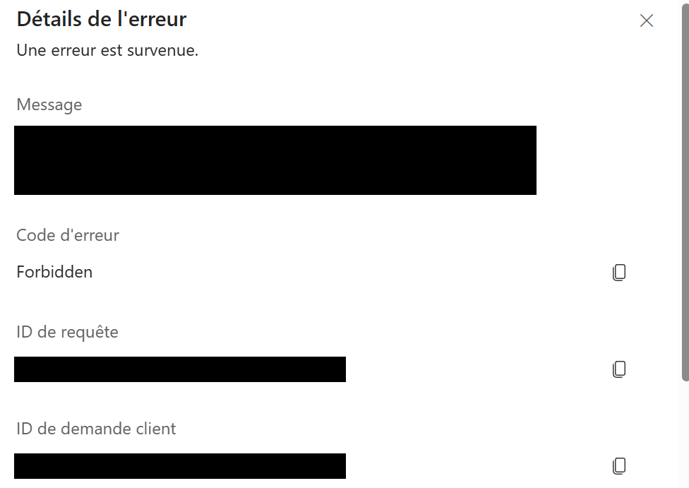 Erreur Forbidden sur les Tables pour Alpha
